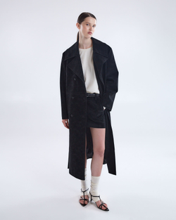 Юбка из искусственной замши черный