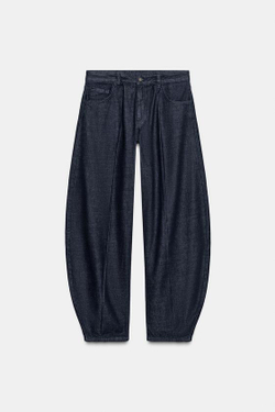 ZARA ДЖИНСЫ BALLOON СО СРЕДНЕЙ ПОСАДКОЙ — ZW COLLECTION, СИНИЙ