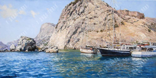 Плотников В. В. У причала. Судак. Холст, масло. 2008 г.