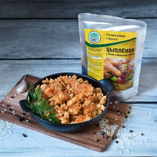 Цыпленок с рисом и овощным соусом Кронидов