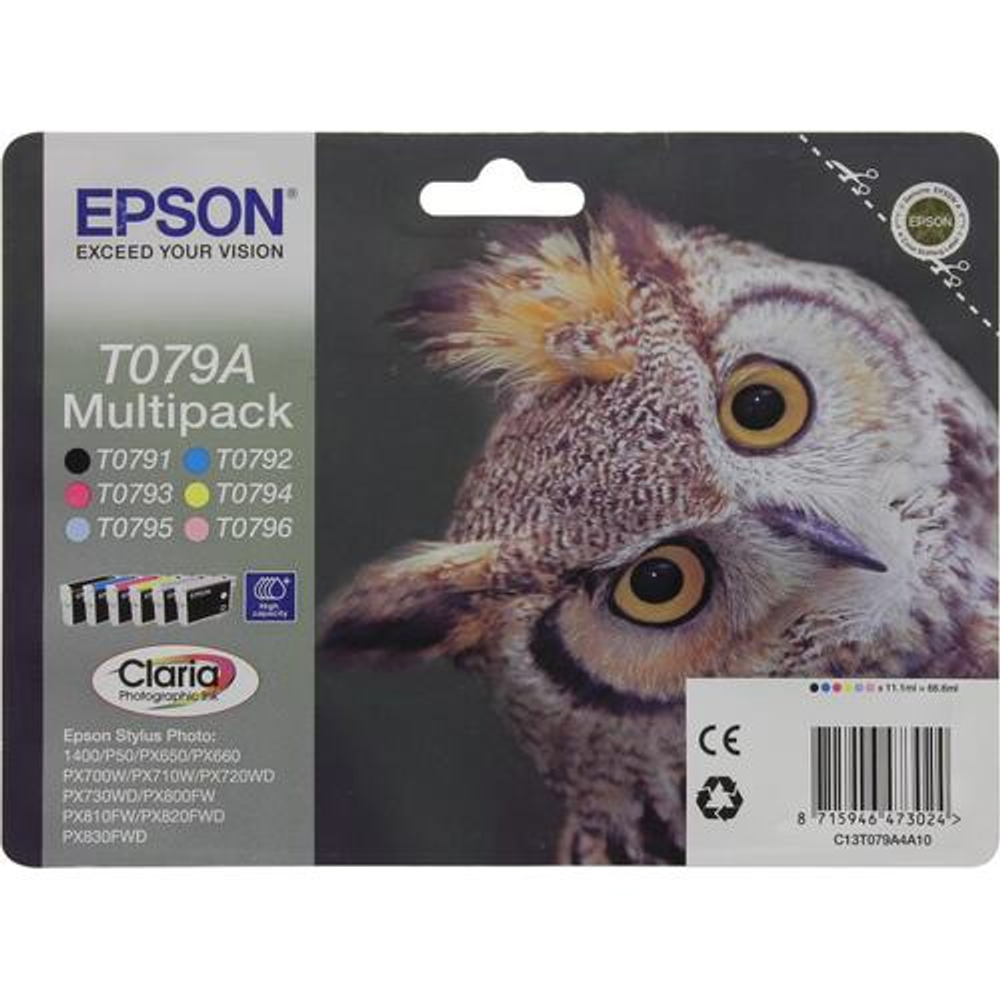 Картридж &lt; T079A4A10&gt; Multi Pack набор из 6 картриджей EPSST Photo 1400 / P50, PX650 / 660 / 700W /