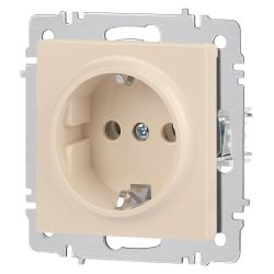 Розетка Intro Accent 6-202-02 2P+E Schuko 16А-250В IP20 СУ AL/CU слоновая кость | Intro