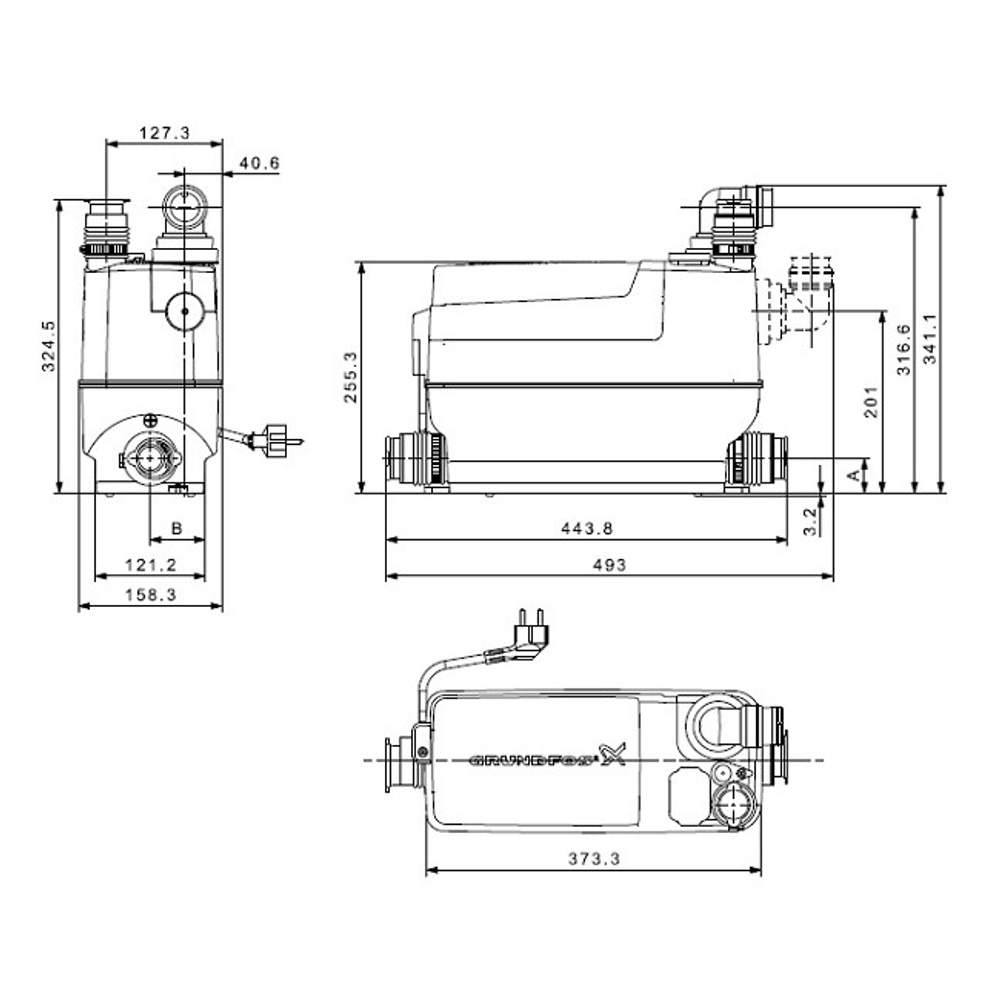 Установка канализационная Grundfos Sololift 2 C-3 97775317B