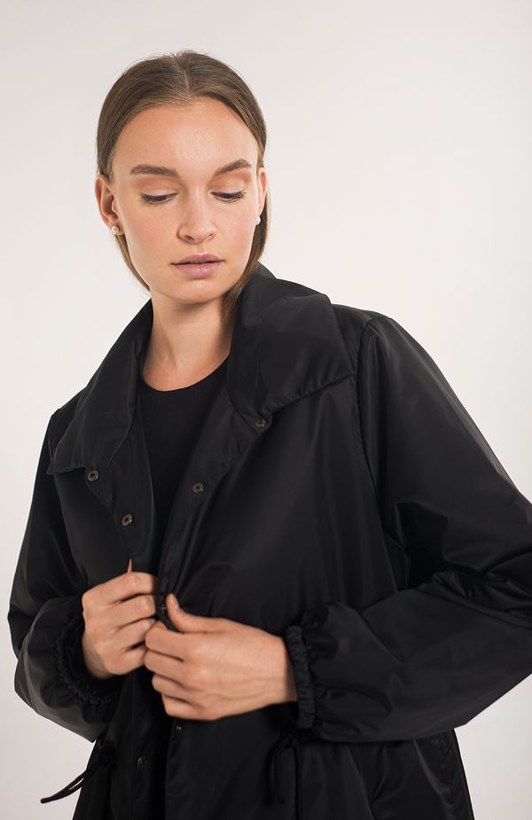 Парка-плащ AW012 черный - фото 7