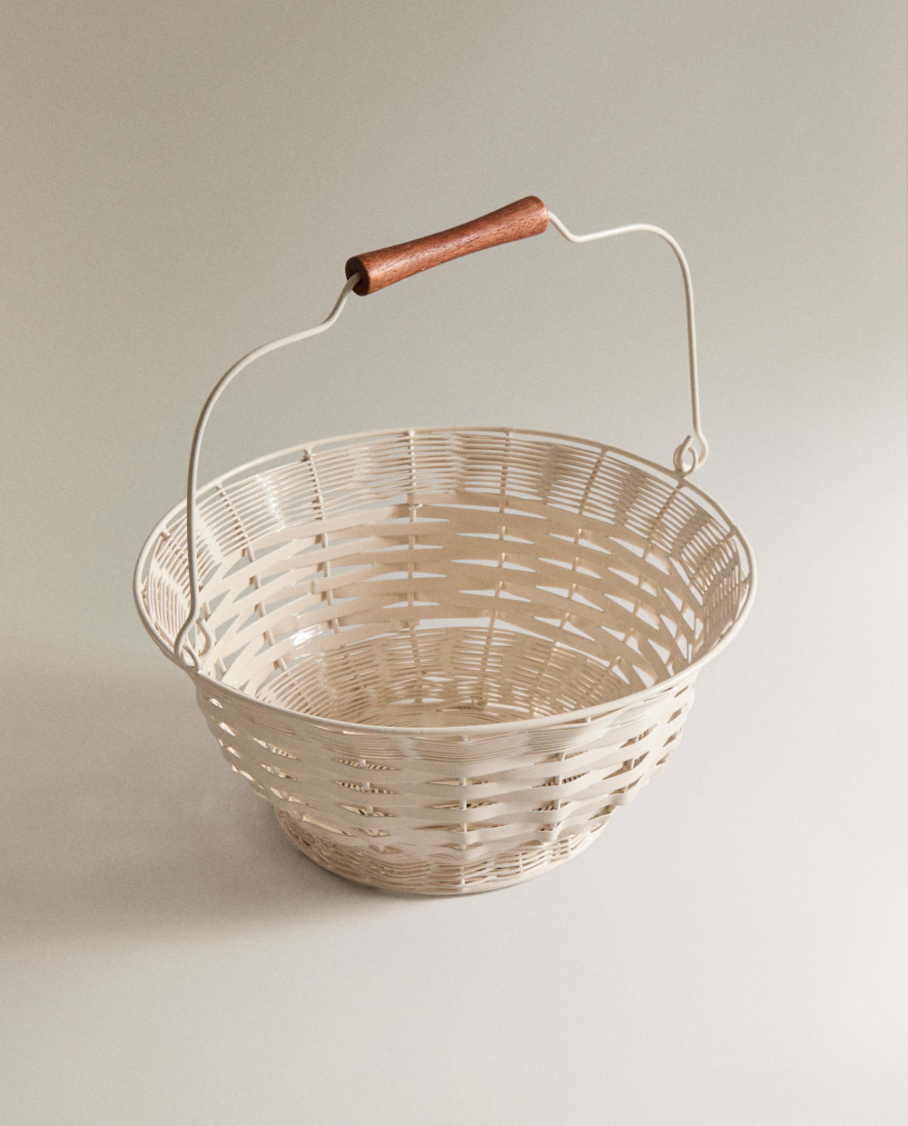 Zara Home Корзина из металла, цвет кремовый, 25 см