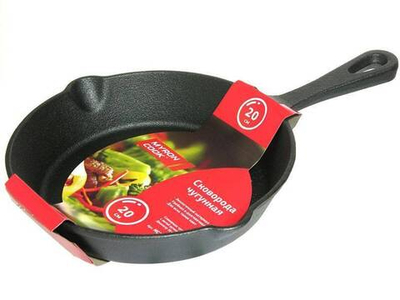 Сковорода 24,5см чугунная литая ручка, тм MYRON COOK