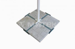 Зонт Митек 3,0х3.0 м с воланом (стальной каркас с подставкой, стойка 50мм, 4 спицы 25х25мм, тент OXF 300D) порошковая краска