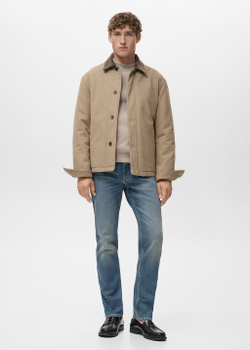 Джинсы Jan slim fit среднего тона с эффектом потертости