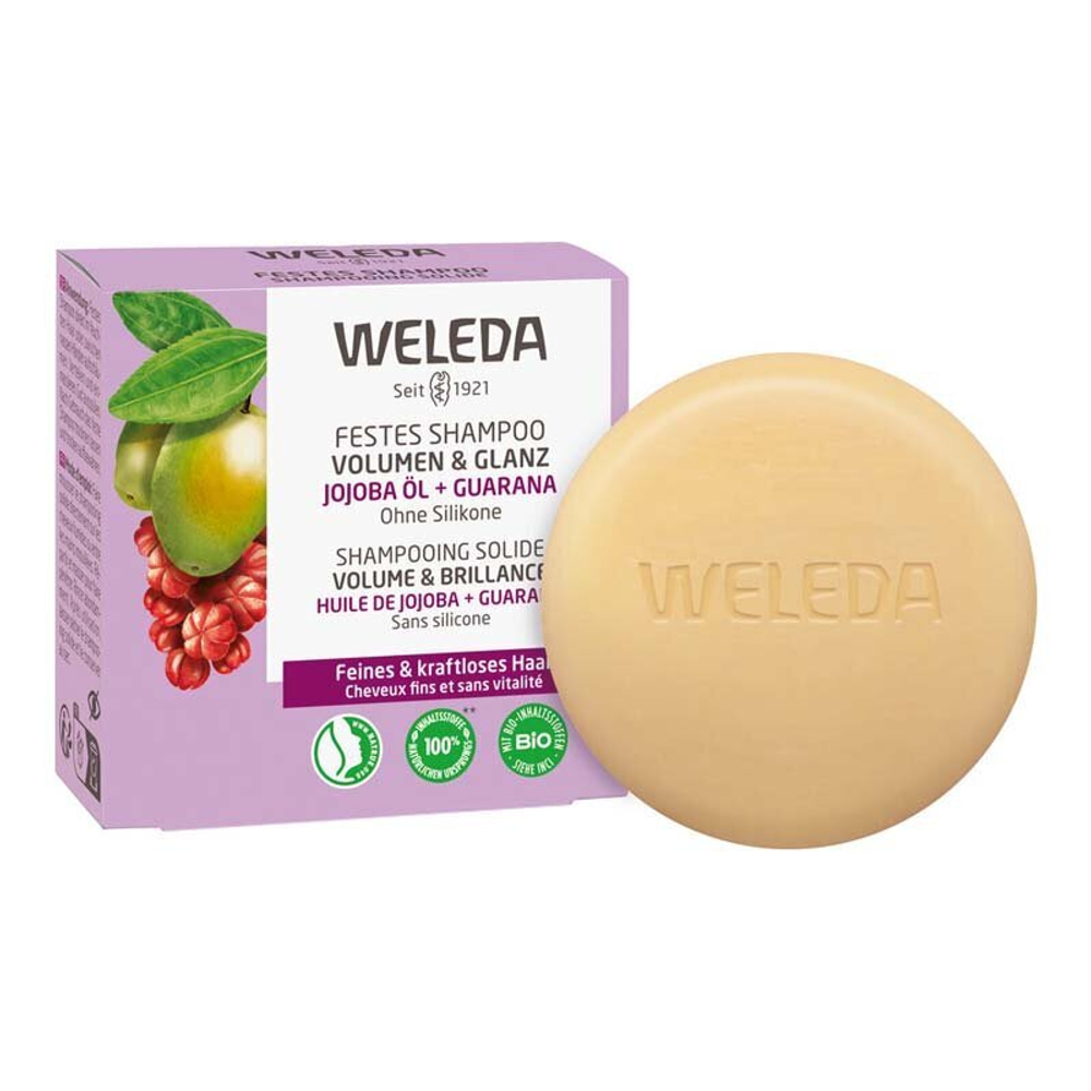 Твердый шампунь для объема и блеска Weleda, 50 гр