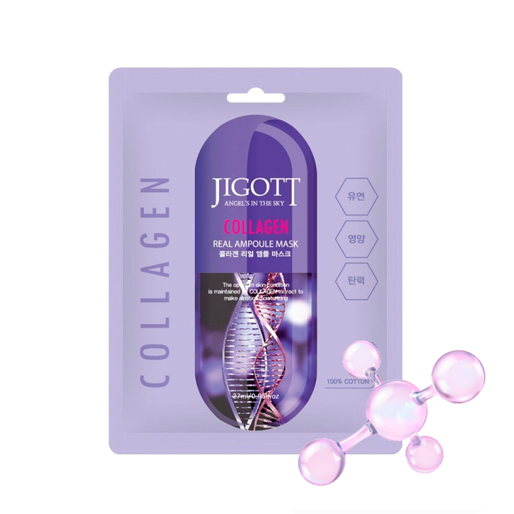 Маска для лица Jigott Collagen Real Ampoule Mask тканевая Коллаген 27 мл