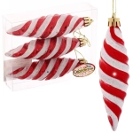 Ёлочные игрушки «Сосульки снежные» 11 см, красный (набор 3 шт)