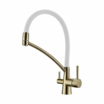 Смеситель для кухни Paulmark Sigen Si213111-BrW Бронза, Белый