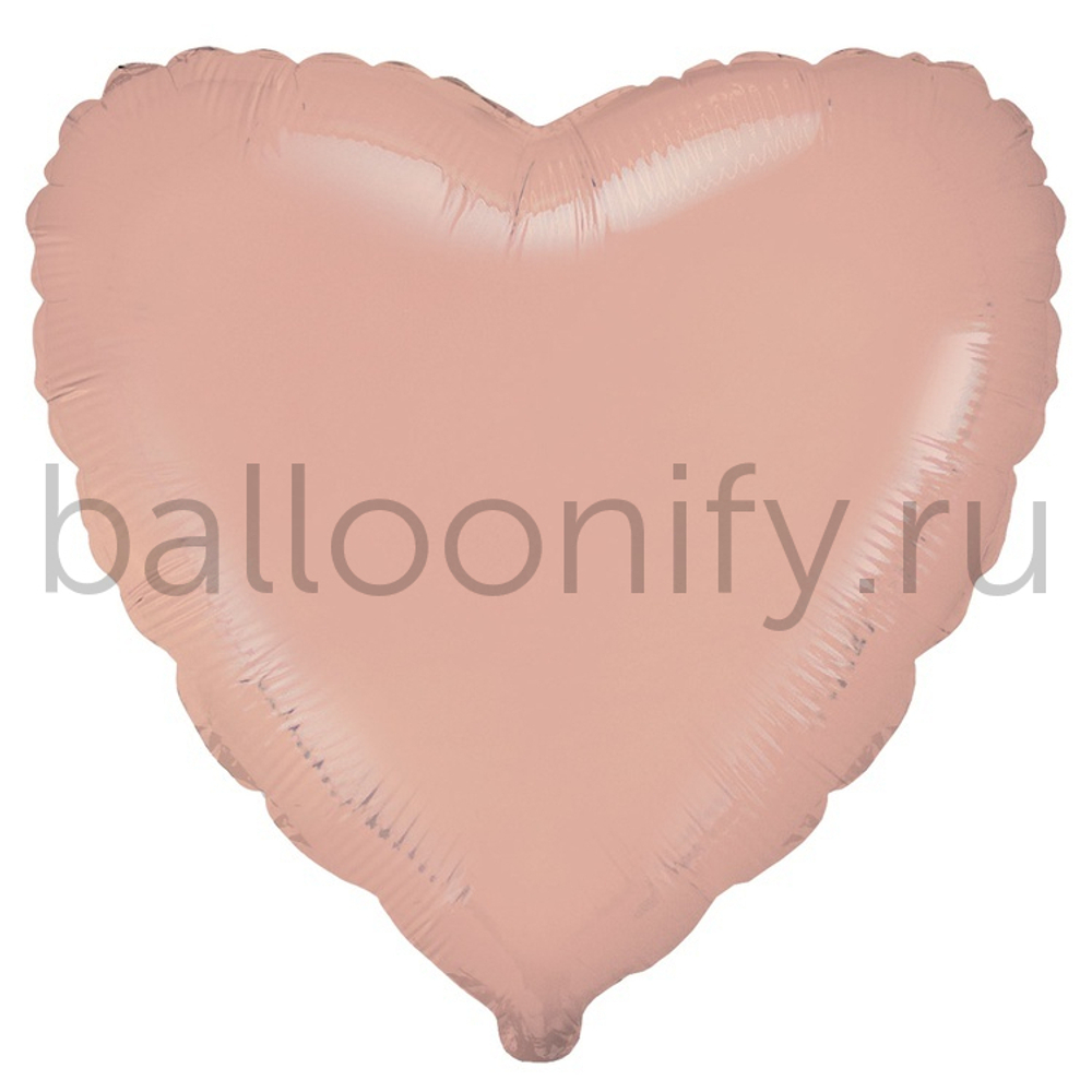 Фольгированная фигура, сердце, 18"/46СМ Пастель Light Orange