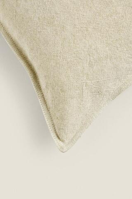 ZARA HOME ЛЬНЯНОЙ ЧЕХОЛ НА ПОДУШКУ, ЭКРЮ