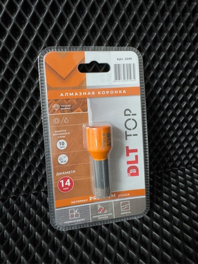 Коронка алмазная для керамогранита и камня DLT TOP, 14мм, арт.2091