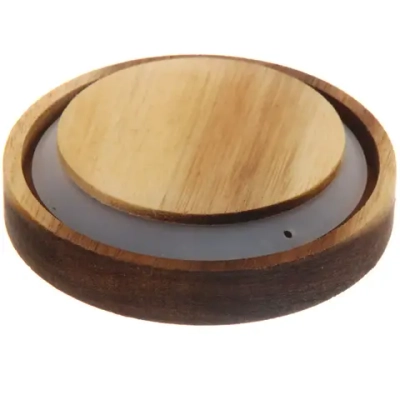 Банка для продуктов стеклянная 1200мл «Хай-Тек» с крышкой из акации 11,5*16см