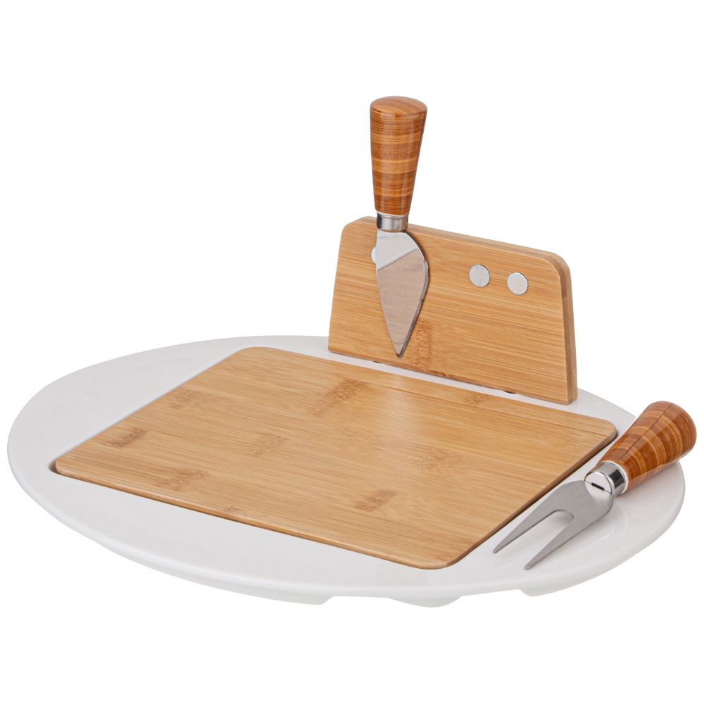 НАБОР ДЛЯ СЫРА LEFARD LEFARD "NATIVE" 3 ПР. НА ДЕРЕВ.ПОДСТАВКЕ 28,5*23,5*6,3 СМ (КОР=12ШТ.)