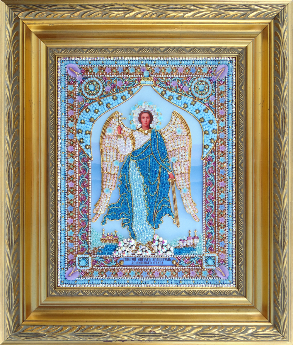 И-24 Набор для вышивания хрустальными камнями Ангел Хранитель домашнего очага