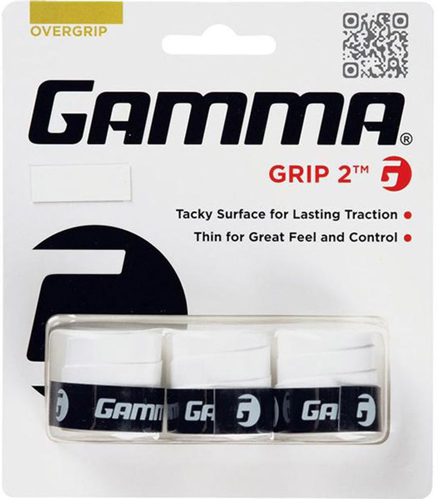 Намотки теннисные Gamma Grip 2 Overgrip white 3P