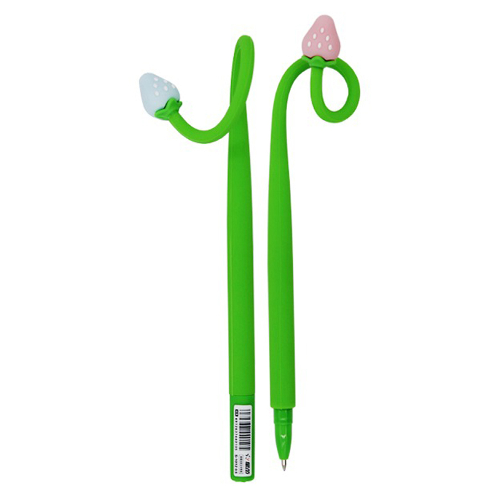 Ручка шариковая, масляная, Basir, синие чернила, серия "Клубника", гибкая с фигуркой, 36 шт