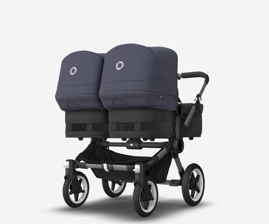Коляска для двойни 2 в 1 Bugaboo Donkey 5 Twin Stormy blue/Midnight black/Graphite