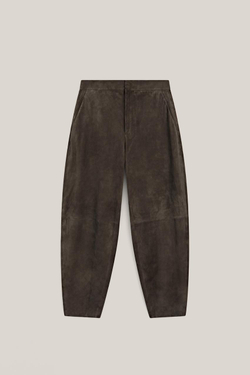 Massimo Dutti Брюки из замшевой кожи - Limited Edition, коричневый