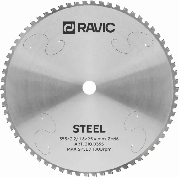 Диск пильный TCT по стали Ravic, 355×25,4 мм, Z=66, арт. 210.0355