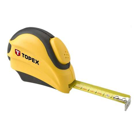 Рулетка стальная TOPEX с автостопом двухкомпонентный корпус 27C385
