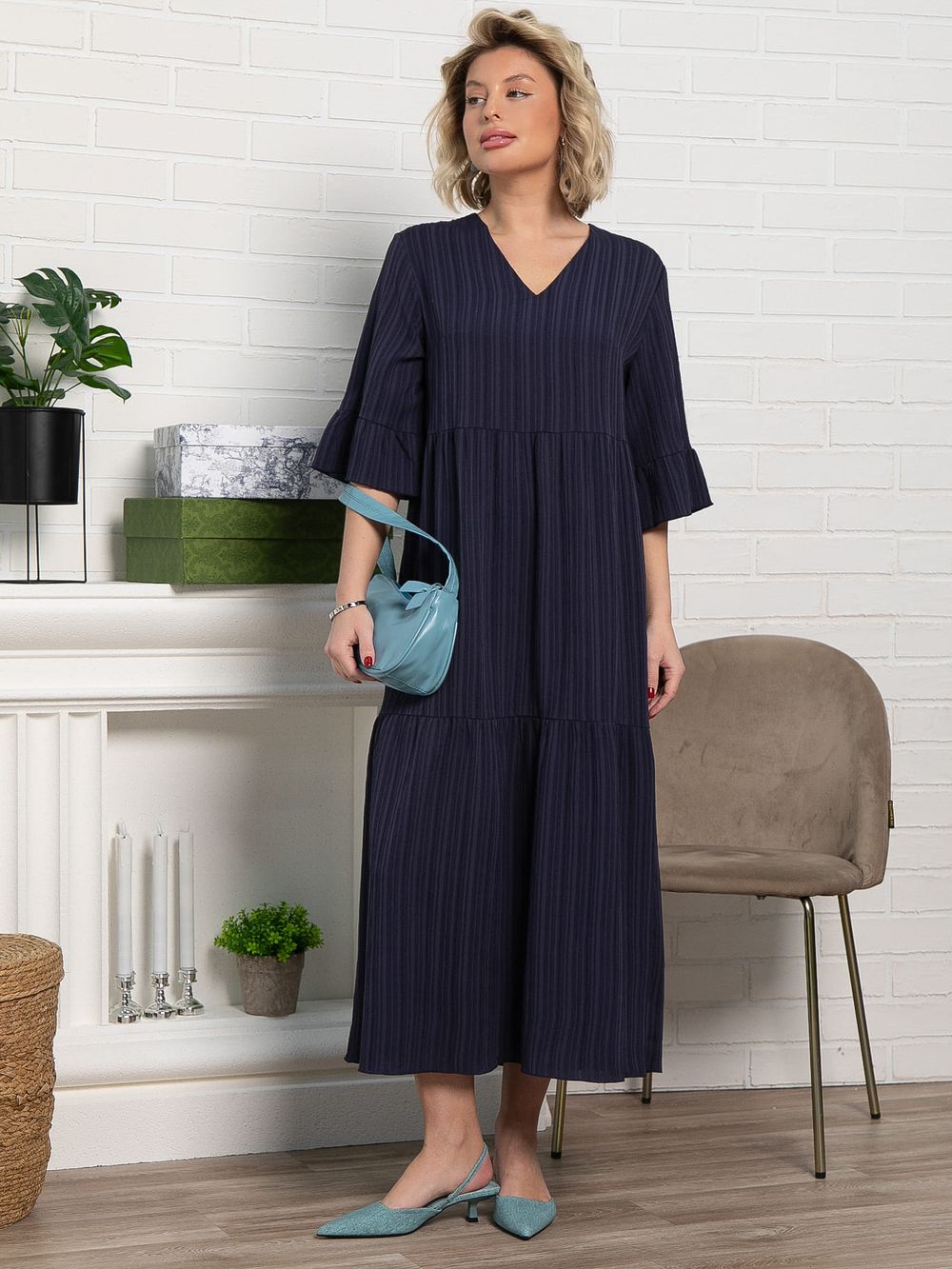 Платье бохо Марисоль (темно-синее) П15387-8М LT Collection