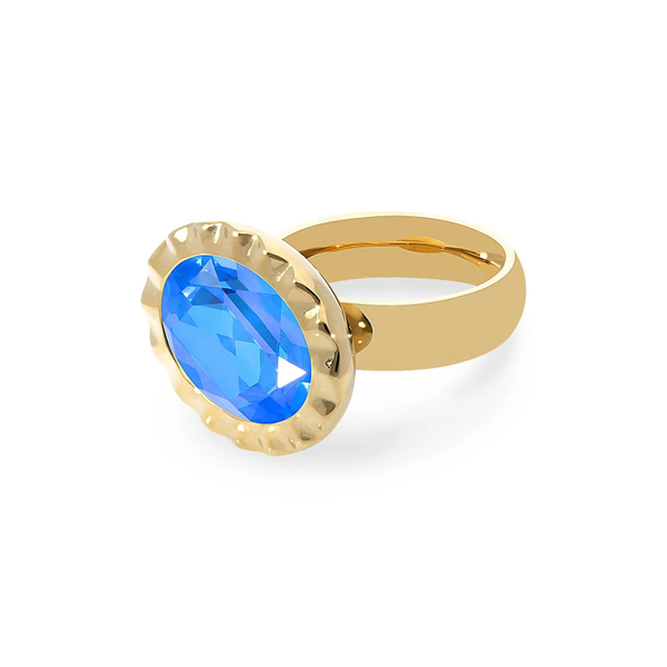 Кольцо Qudo TIVOLA UNICA big (G/P) Royal blue delite 58 688161 размер 18,5