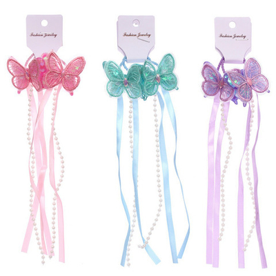 Резинки для волос детские 2шт «КОНФЕТКИ», бабочки, микс 5 цветов, d-3см/20
