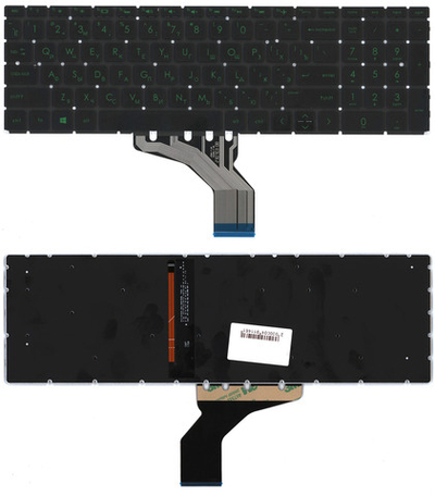 Клавиатура для ноутбука HP Pavilion Gaming 15-CX черная с зеленой подсветкой