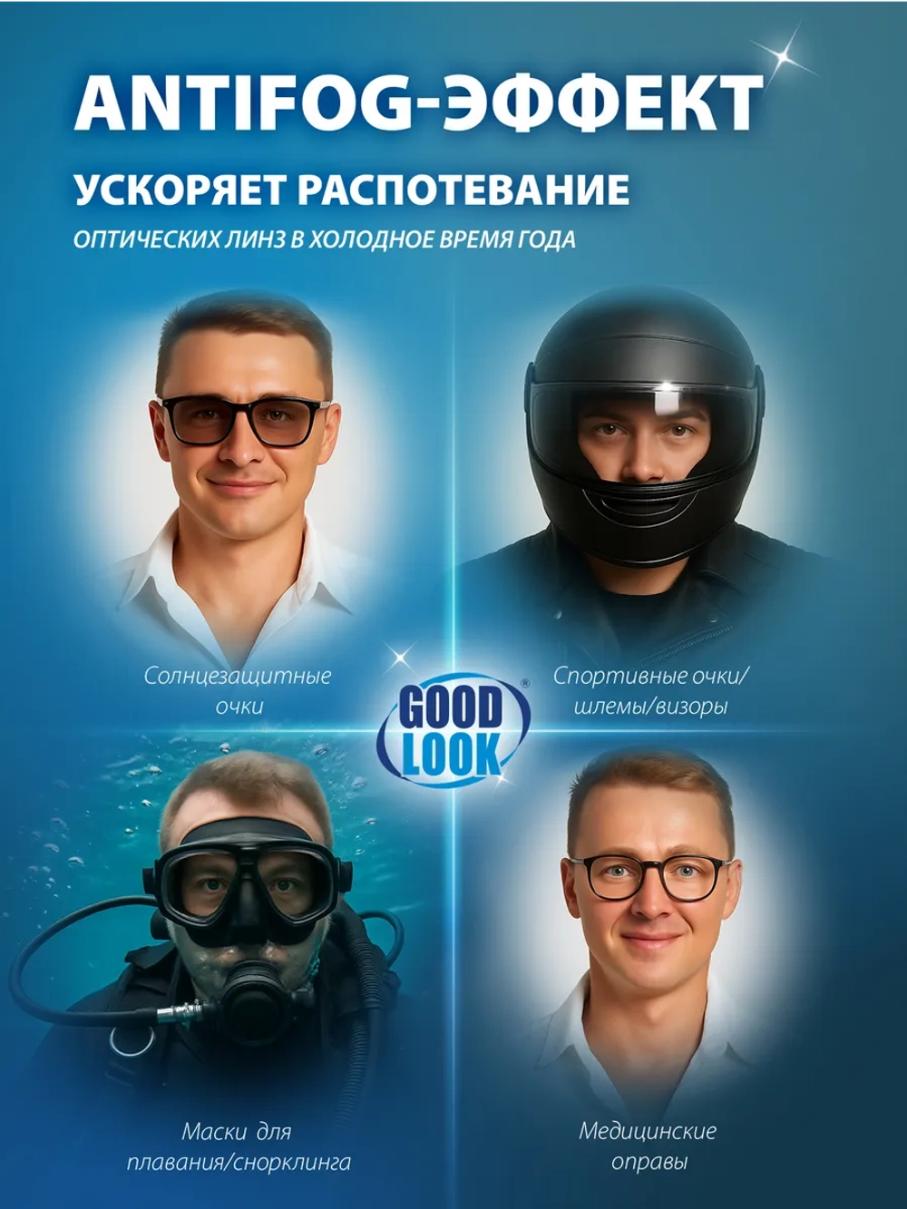 Жидкость против запотевания очковых линз GoogLook (25 мл. 50 мл.)