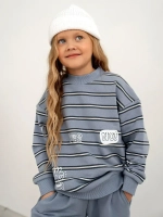 Спортивный костюм для девочки на весну голубой оверсайз