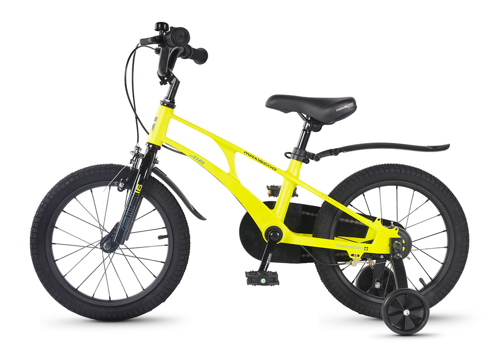 Велосипед 16'' Maxiscoo AIR Стандарт Плюс Желтый Матовый (2024)
