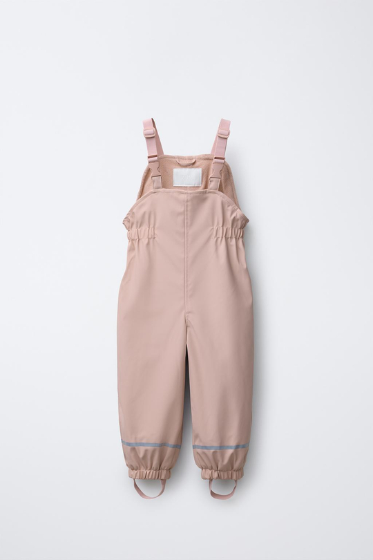 ZARA ПРОРЕЗИНЕННЫЙ КОМБИНЕЗОН WATER RESISTENT, РОЗОВЫЙ