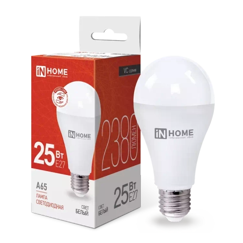 Лампа светодиодная LED-A60-VC 15Вт 230В Е27 4000К БЕЛЫЙ 1430Лм IN HOME