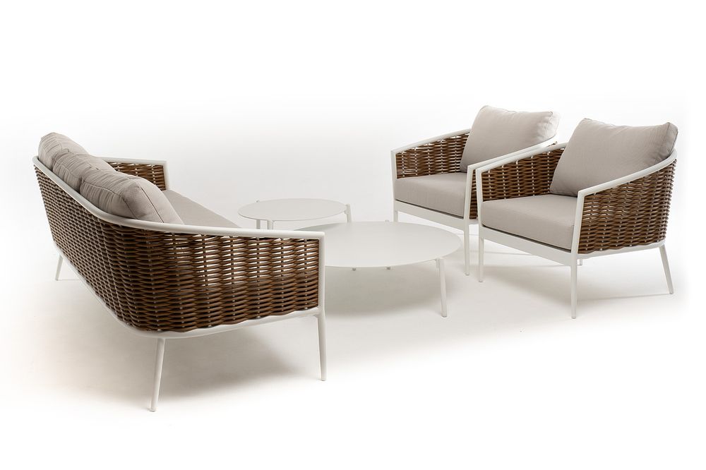 "Тоскана" лаунж-зона из искусственного ротанга, цвет соломенный