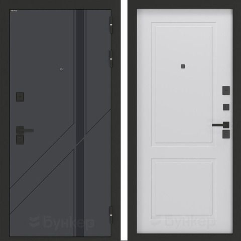 Входная металлическая дверь Бункер БН-12 Веллюто верде ФЛ-609 Белый софт