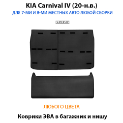 коврики eva в багажник для kia carnival 20-н.в. от supervip