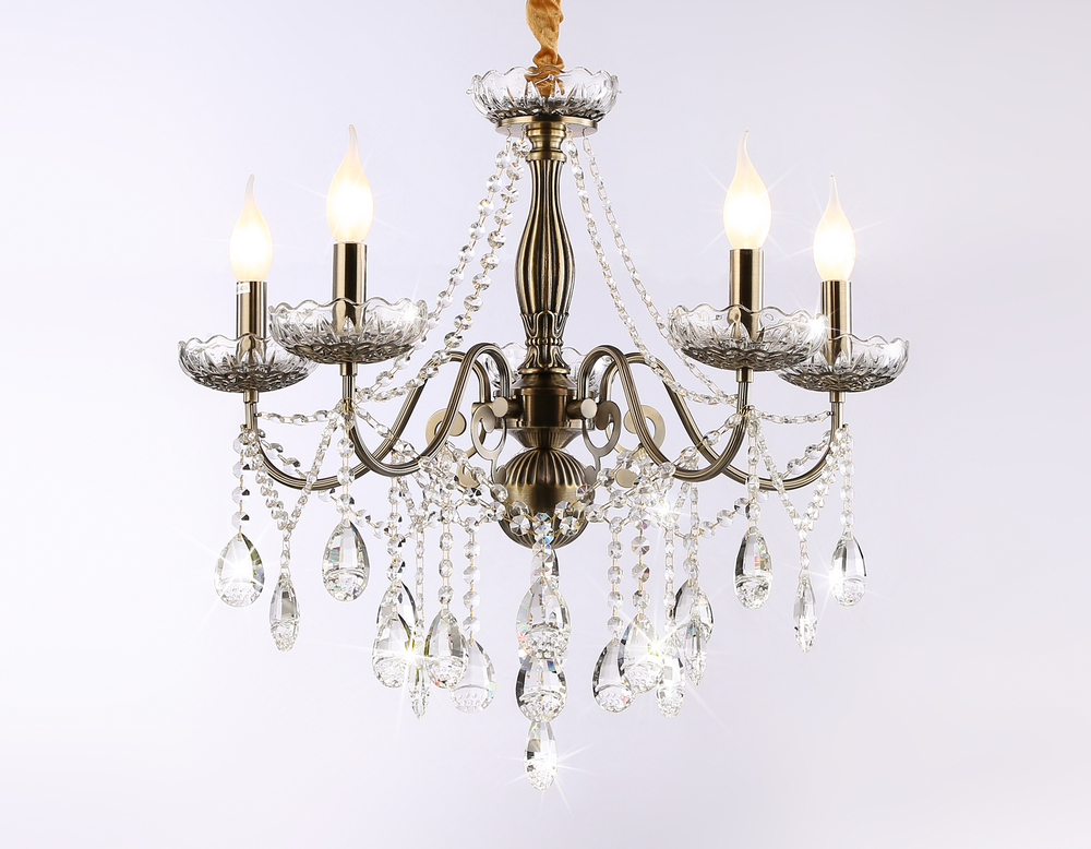 TR4949/5 SB/CL бронза/прозрачный E14/5 max 40W D620*585