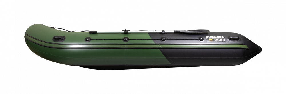 Ривьера 3800 СК слань+киль зеленый-черный (лодка ПВХ под мотор)
