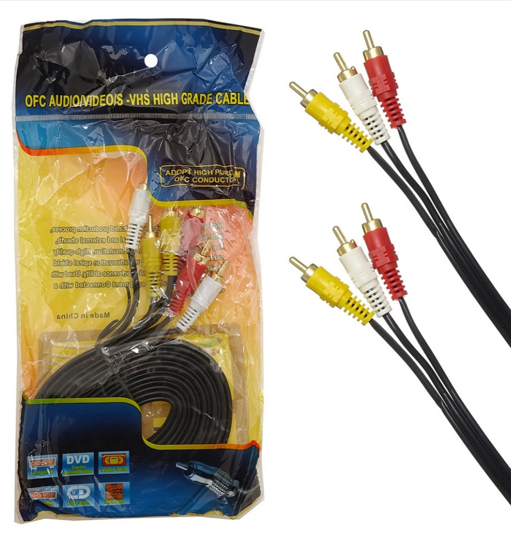 Кабель 3RCA x 3RCA -1.5 м. Универсальный Аудио/видео кабель AV10