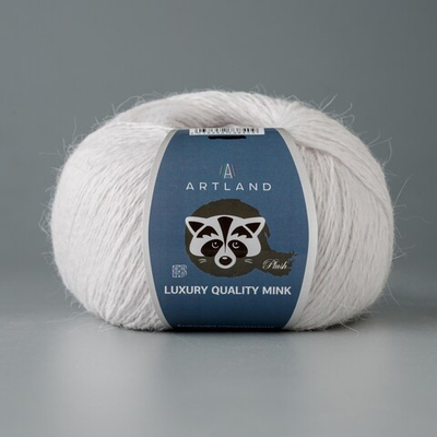 Пряжа "Норка" длинноворсовая Luxury, пух норки-70 % нейлон-30 %, жемчуг