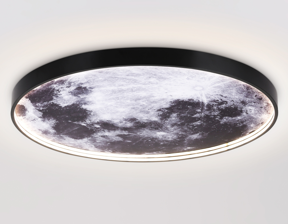 Светильник светодиодный настенно-потолочный FW11115 BK черный 50W LED 3000-6400K D800*38