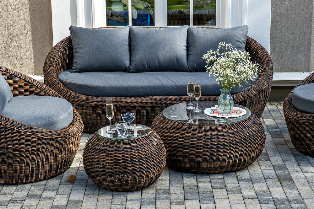 "Барселона" лаунж-зона из искусственного ротанга, цвет коричневый