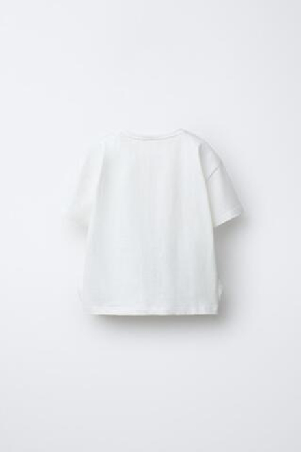 ZARA ФУТБОЛКА С КОНТРАСТНЫМИ ЦВЕТАМИ, БЕЛЫЙ