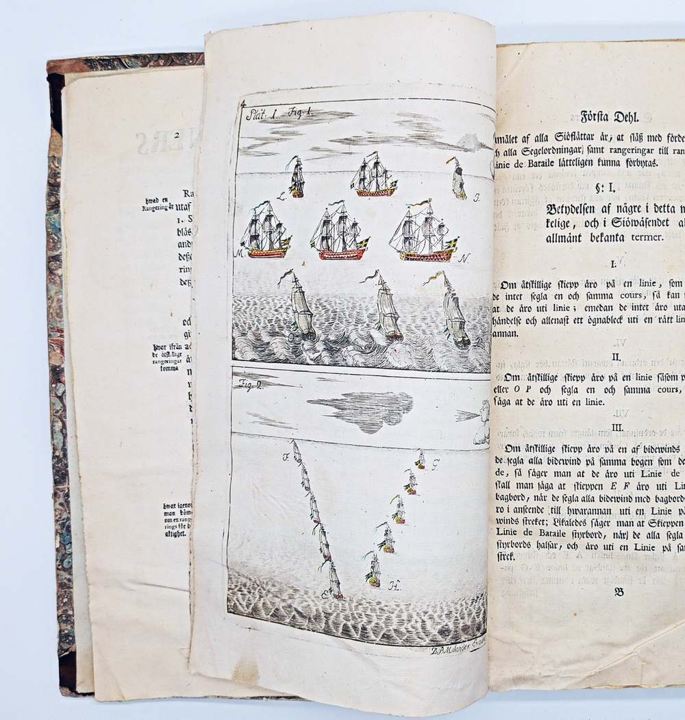 "Эволюция на море, или как корабли боевого флота должны содержаться в надлежащем порядке (Evolutions at sea or how ships in a battle fleet, should be kept in proper order)". Christopher Falkengreen. 1752 г.