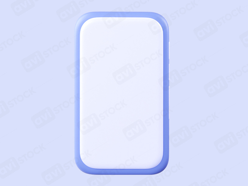 Мультяшный 3D смартфон — мокап с пустым экраном (PNG, прозрачный фон)