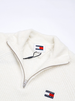 Свитер на молнии Tommy Jeans Quarter-Zip Raglan Ancient White Melange